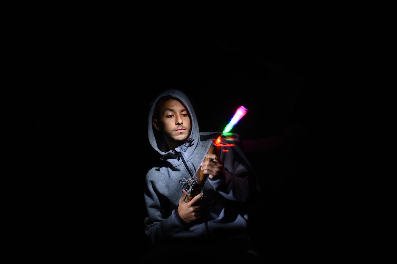 Práctica de retrato con luz de colores